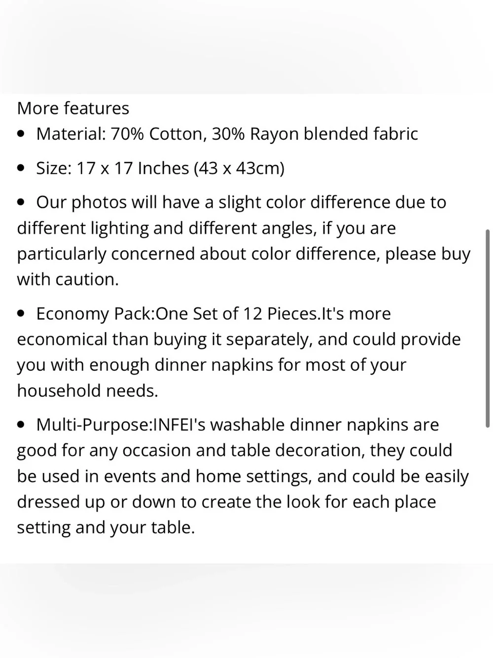 Cloth Napkins Cotton Blend SQUARE 17x17” (12-pack) OLIVE GREEN
